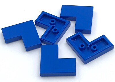 #ad Lego 5 New Blue Tiles 2 x 2 Corner Flat Smooth Pieces