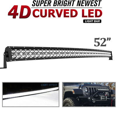Curved LED Light Bar 52inch 700W Offroad Driving Lamp For Jeep Truck SUV ATV 4WD