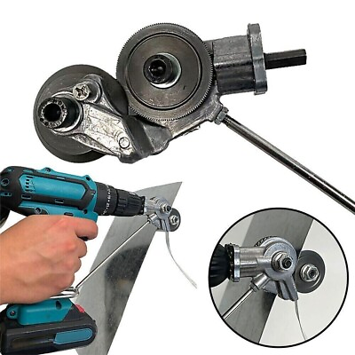 #ad Electric Drill Shears Plate Cutter Attachment Metal Iron Tin Quick Cutting Tool