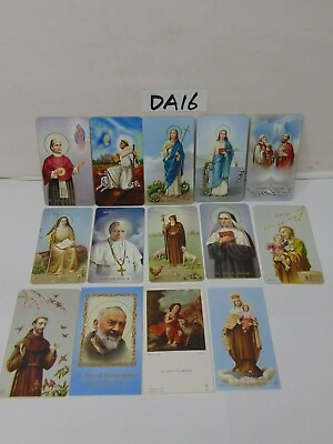 #ad 14 VINTAGE PRAYER HOLY CARDS FRATELLI BONELLA ITALY GOLD EDGE 400 SERIES MIXED