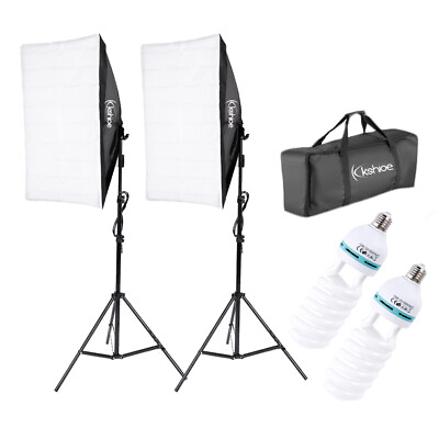 #ad 2 pcs Softbox Light Kit Photo Studio Photography Continuous Lighting Stand Set