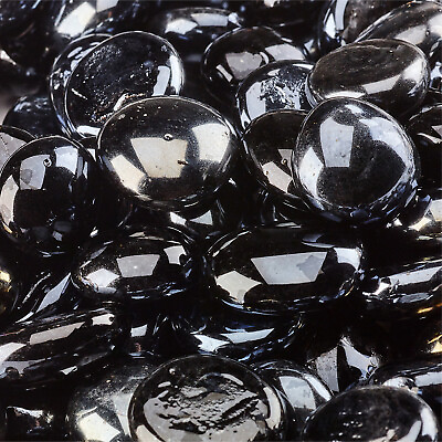 #ad Midnight Black Reflective Fire Glass Beads for Indoor and Outdoor Fire Pits