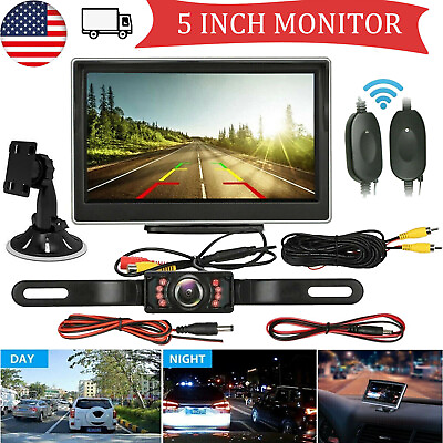 #ad Backup Camera Car Rear View Wireless HD Parking System Night Vision 5quot; Monitor