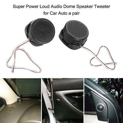 #ad 1 Pair 500W Small Car Round Speaker Audio Stereo Super Power Loud Dome Tweeter