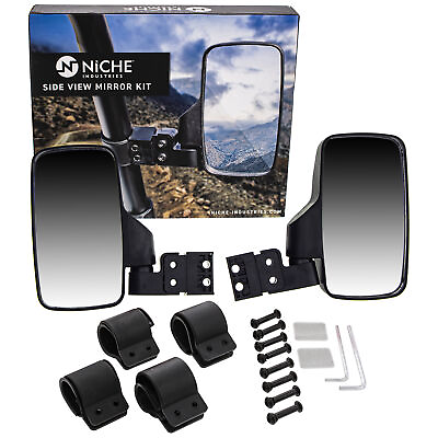 #ad NICHE Side View Mirror Set for Polaris Ranger RZR XP 570 700 800 900 1000 Black