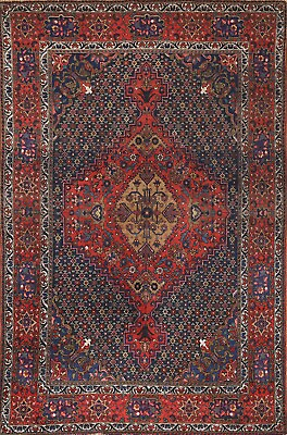 #ad #ad Vintage Navy Blue Red Bakhtiari Area Rug 5#x27;x7#x27; Wool Handmade Traditional Carpet