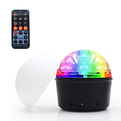 #ad Bluetooth Speaker Crystal RGB Disco LED Light Ball Night Light Sound Activated
