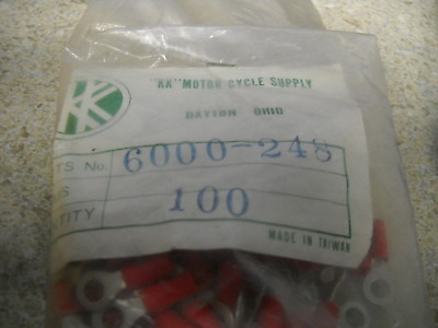#ad NOS KK Motorcycle Supply 9 64quot; Ring Terminals QTY 100 6000 248