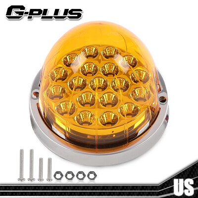 #ad Universal Clear Amber Lens Watermelon 19 Led Marker Turn Signal Light