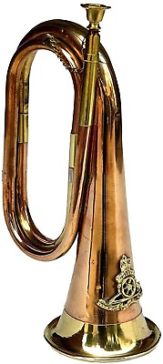 #ad NauticalMart Civil Era Solid Copper Bugle US Military Cavalry Horn Handmade