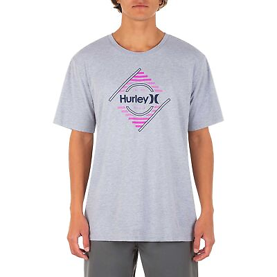 #ad Hurley Men#x27;s L Stairway Graphic T Shirt L Heather Gray Short Sleeve Tee
