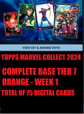 #ad ⭐TOPPS MARVEL COLLECT WEEK 1 EXCLUSIVE 24 BASE TIER 7 ORANGE 75 CARD SET⭐
