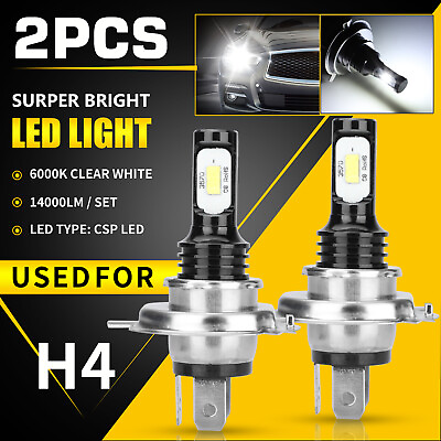#ad 2X H4 9003 HB2 LED Headlight Kit High Low Beam DRL Bulb Super Bright 6000K White