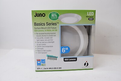 #ad Juno 6RLS 3000K 6quot; Basic Series Surface Mount LED Fixture 650 Lumens 10W 90 CRI