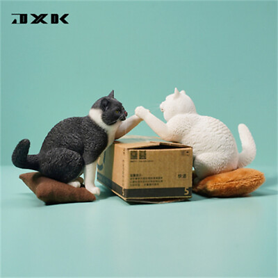 #ad JXK 1:6 Scale British Shorthair 2.0 Cat Model Animal Figure Collection Decor Toy