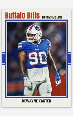 #ad Dewayne Carter Buffalo Bills ACEO Football Card Rookie 2024 NFL Draft