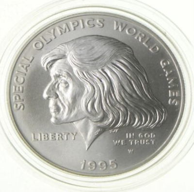 #ad Unc 1995 Special Olympics US US Commemorative 90% Silver Dollar