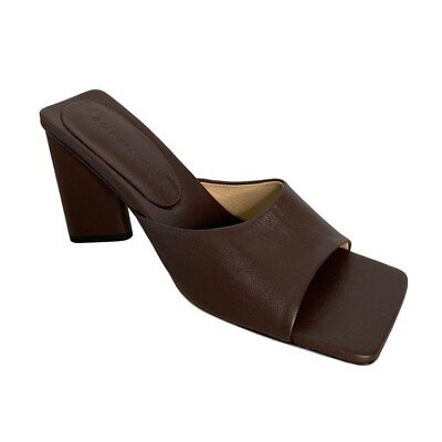 #ad #ad Dear Frances Shell Mule Espresso Brown Leather Triangle Block Heel