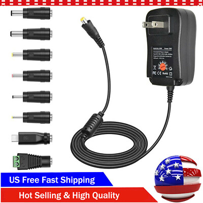 #ad Universal AC to DC Adjustable Adapter Charger Power Supply Small Electronics 12W