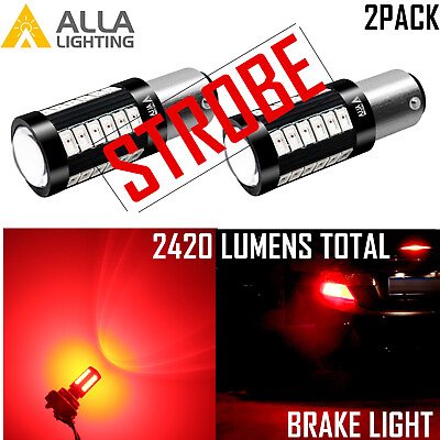 #ad Quick 4 Flashing STROBE 1157 STROBE Brake Light Bulb Center High Stop Light Bulb