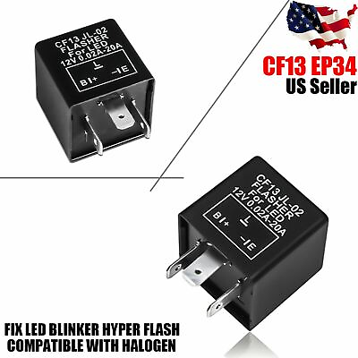 #ad Turn Signal Hazard LED Flasher Relay CF13 3Pin No Fast Hyper flash Blinker 3 pin