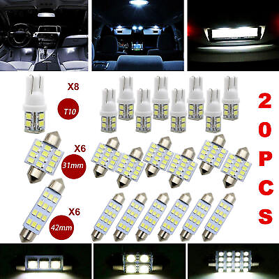#ad #ad 20Pcs Car Interior White combo LED Light bulbs Map Dome Door Trunk License Plate