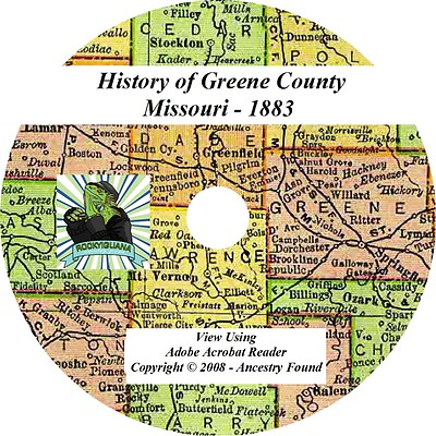 #ad 1883 GREENE County Missouri MO History amp; Genealogy Ancestry Family CD DVD