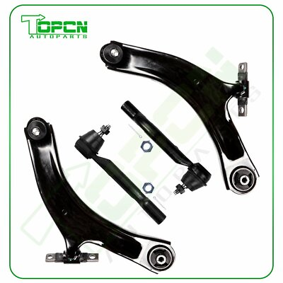 #ad 4 Piece Steering amp; Suspension Kit Control Arms Ball Joints Outer Tie Rod Ends