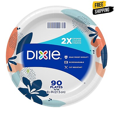 #ad Dixie Paper Plates 8 1 2 Inch Dinner Size Printed Disposable Plate 90 Count