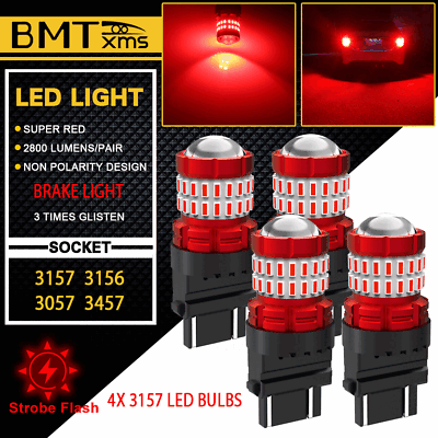 #ad 4X 3157 Red LED Brake Stop Tail Light Bulb Strobe Blink for Chevy Silverado 1500