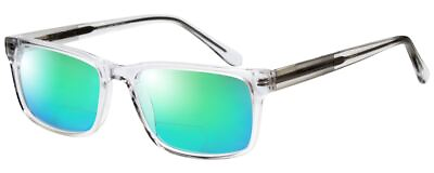#ad Bigamp;Tall 21 Men Polarized Bi Focal Sunglasses 41 Colorsamp;Power Crystal Clear 57mm