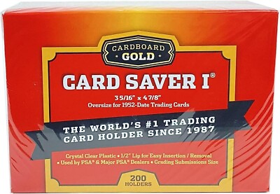 #ad 600 Cardboard Gold Card Saver I 1 Semi Rigid PSA Grading Holders 1 2quot; Lip