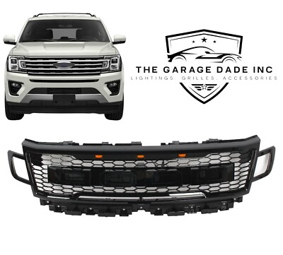 #ad For 18 21 Ford Expedition Front Grille Gloss Black Raptor Style