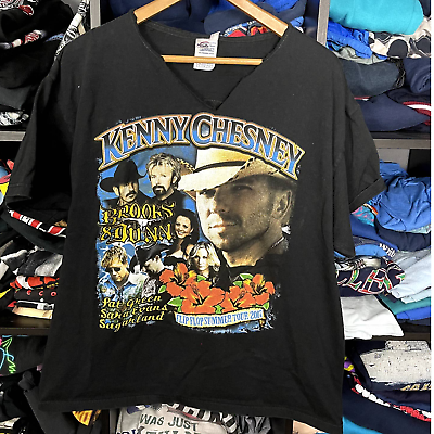 #ad Kenny Chesney Concert Shirt Chopped Parking Lot Style Large 2007