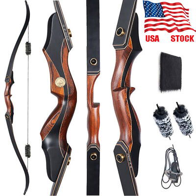 #ad #ad US 60quot; Archery Takedown Recurve Bow Wooden Riser for Right Hand Target Hunting