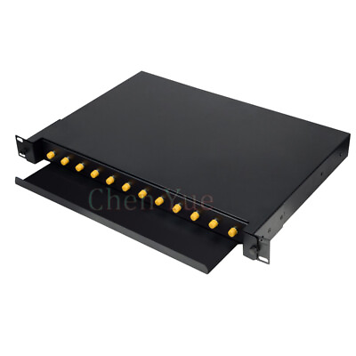 #ad 1U 19#x27;#x27; 12 Cores Drawer Sliding Type Fiber optic Terminal Box ST UPC Patch Panel
