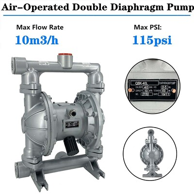 #ad #ad 44GPM Air Operated Double Diaphragm Pump Pneumatic Pump with 1.5quot; Inlet Outlet
