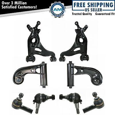 #ad 8pc Steering Suspension Kit Control Arms Ball Joints Outer Tie Rods New