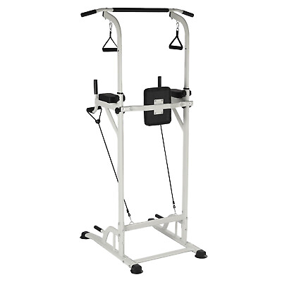 #ad Dip Station Chin Up Bar Power Tower Pull Push Home Gym Adjustable Height