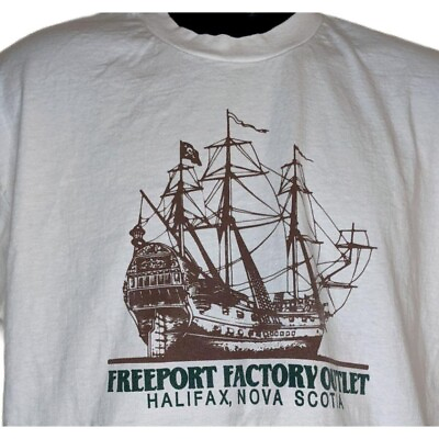 #ad Freeport Factory Outlet 90s Vintage Tshirt Halifax Nova Scotia Size Large