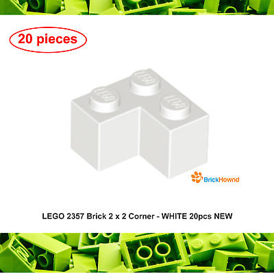 #ad LEGO 2357 Brick 2 x 2 Corner WHITE 20pcs NEW