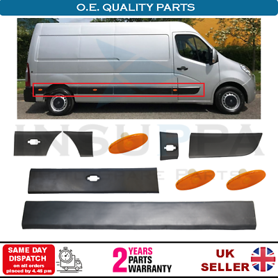 #ad Side Moulding Strip Panel Right Set With Side Markers For Opel Vauxhall Movano