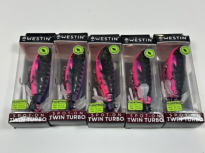 #ad Westin Spot On Twin Turbo Topwater Lure 19g Floating Black Haze Lot Of 5