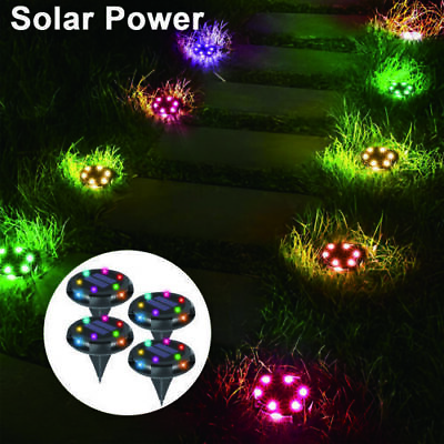 #ad Solar Power Night Lights Color Changing Outdoor Lawn Patio Pathway Lighting Lamp