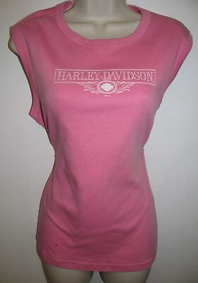 #ad HARLEY DAVIDSON LADIES ALL GEARED UP WINGS SLEEVELESS SHIRT NEW