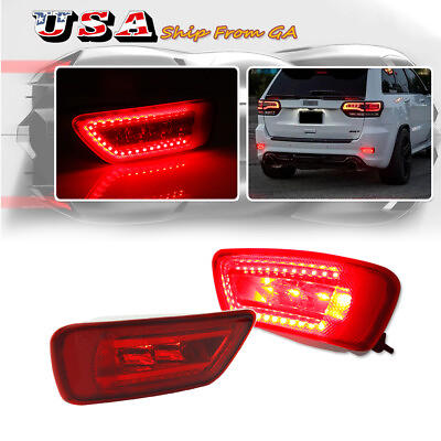 #ad 2PCS Red LED Rear Fog Brake Light Kit For 2011 2020 Jeep Grand Cherokee