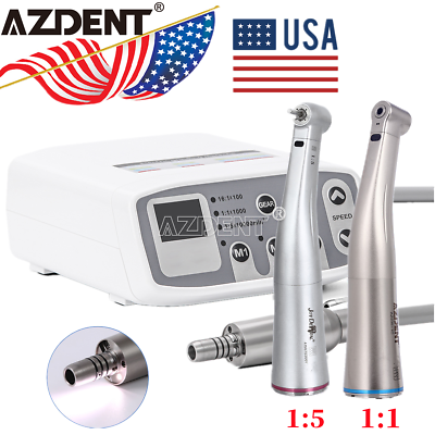 #ad AZDENT Dental Electric LED Brushless Micro Motor 1:1 1:5 Increasing Handpiece