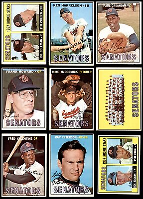 #ad 1967 Topps Washington Senators Near Team Set 4 VG EX 22 29 cards