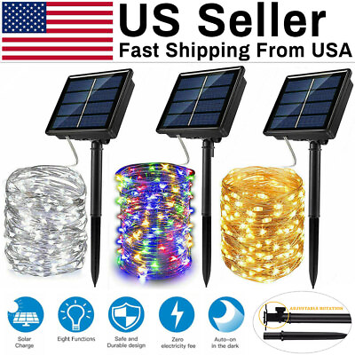 #ad #ad 100 500 LED Solar Power String Fairy Lights Garden Outdoor Party Christmas Lamp