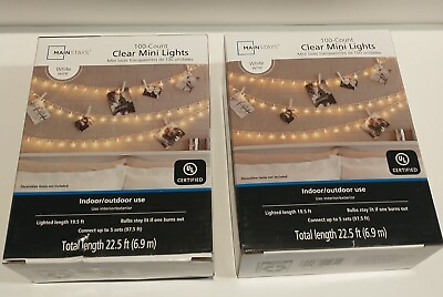 #ad #ad Mainstays Clear Mini Lights 100 Ct X2 White Wire Indoor Outdoor 22.5’